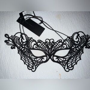 BCBG Black Filigree Lace Masquerade Eye Mask